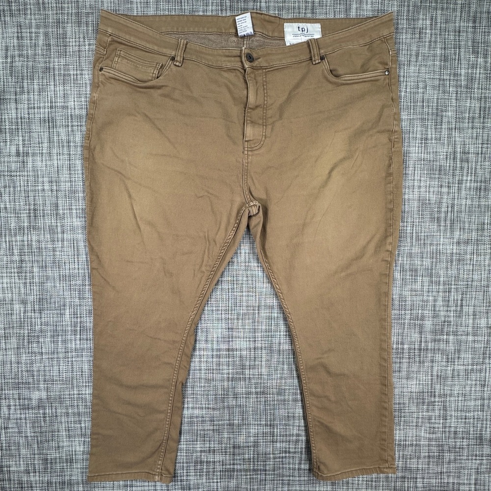 The Perfect Jean Pants Mens 46x28 Slim Fit Tan Khaki Stretch Cotton Five Pocket